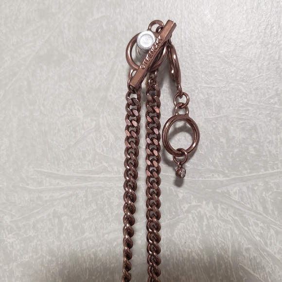 Givenchy Bronze Faux Pearl Rhinestone Chain Necklace - Picture 5 of 10